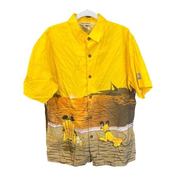 Walt Disney World Vintage Hang Ten Hawiian Shirt Size Medium WA1 - Picture 1 of 4